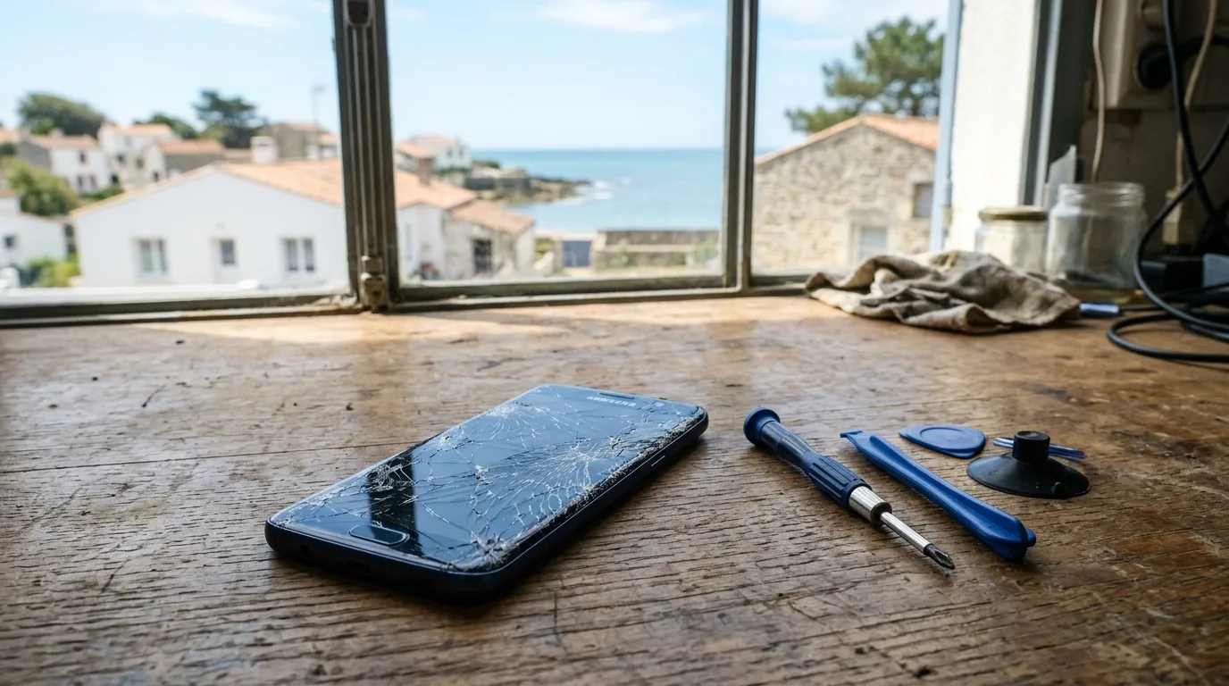 Illustration — Écran cassé Samsung Galaxy en Médoc : prix et délai