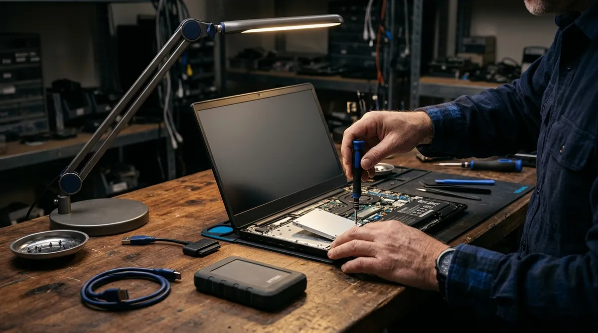 Illustration — Récupération de données sur PC ou ordinateur portable en panne dans le Médoc