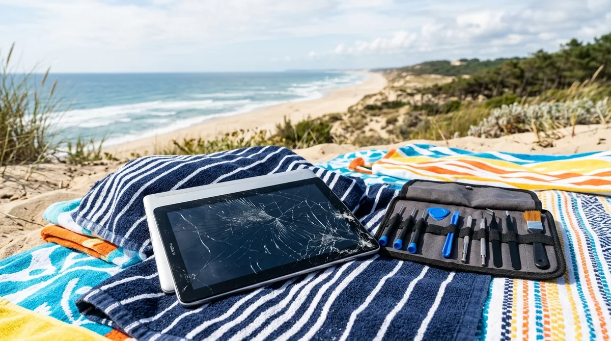 Illustration — Tablette cassée en vacances en Médoc : réparation rapide